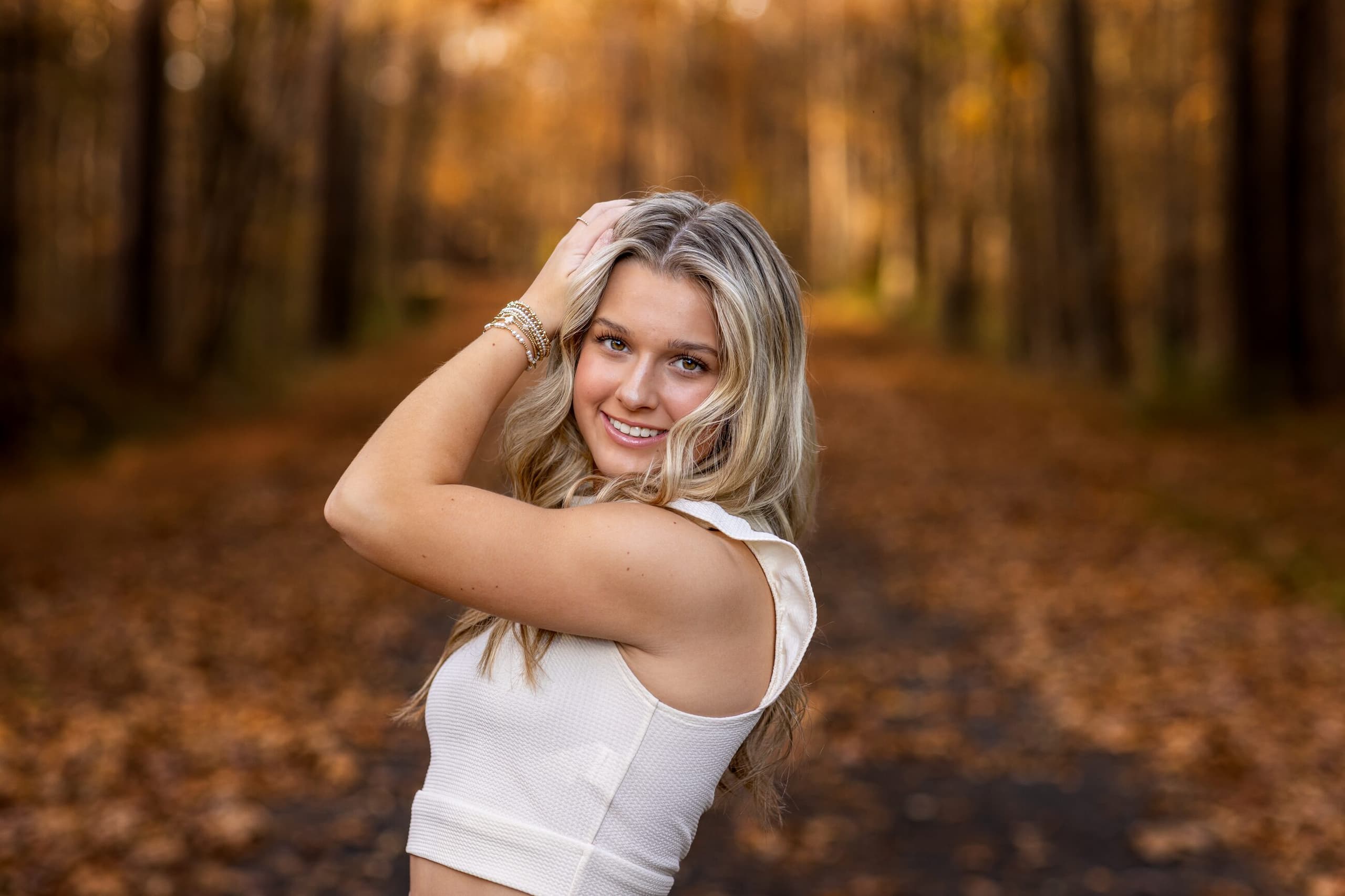 Senior portrait in autumn light